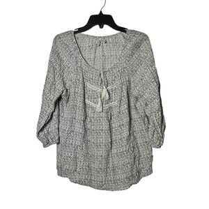 Mudd Womens Peasant Blouse Top Plus Size 1X Boho Flowy Casual Feminine Blouse